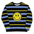 Light gray Retro Be Happy sweatshirt by SHOPEZRA L.L.C. featuring a casual fit and bold graphic design on the front.