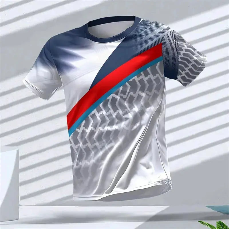 Geometric Graphic 3D Printed Sports T Shirts Summer Casual Running Table Tennis T-shirts Trendy Streetwear Mens Tees Fashion by Dropshipman