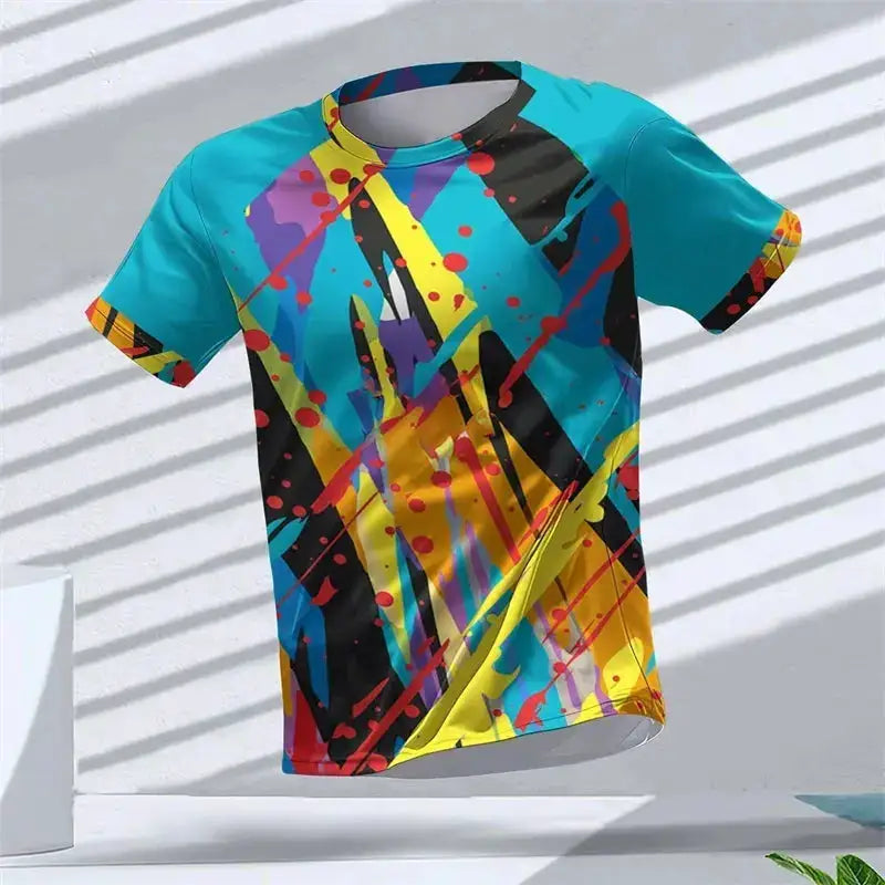 Geometric Graphic 3D Printed Sports T Shirts Summer Casual Running Table Tennis T-shirts Trendy Streetwear Mens Tees Fashion by Dropshipman