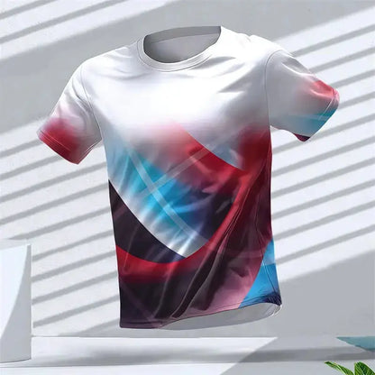Geometric Graphic 3D Printed Sports T Shirts Summer Casual Running Table Tennis T-shirts Trendy Streetwear Mens Tees Fashion by Dropshipman