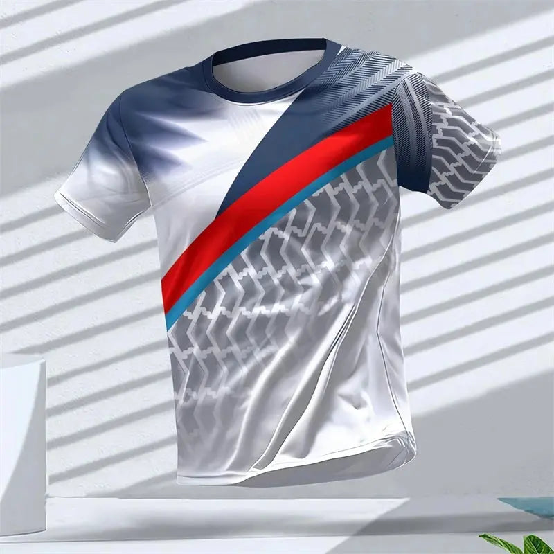 Geometric Graphic 3D Printed Sports T Shirts Summer Casual Running Table Tennis T-shirts Trendy Streetwear Mens Tees Fashion SHOPEZRA L.L.C.