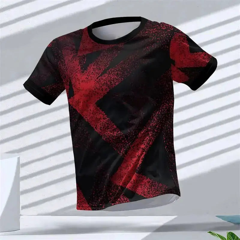 Geometric Graphic 3D Printed Sports T Shirts Summer Casual Running Table Tennis T-shirts Trendy Streetwear Mens Tees Fashion by Dropshipman