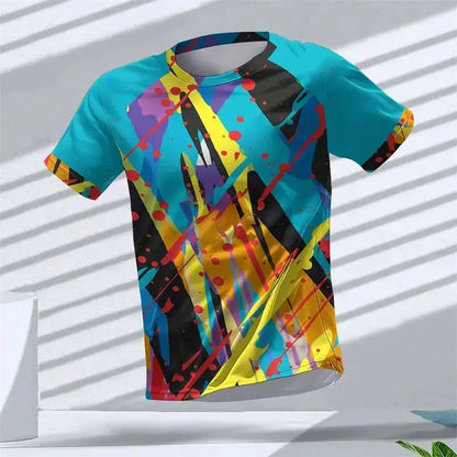 Geometric Graphic 3D Printed Sports T Shirts Summer Casual Running Table Tennis T-shirts Trendy Streetwear Mens Tees Fashion by Dropshipman