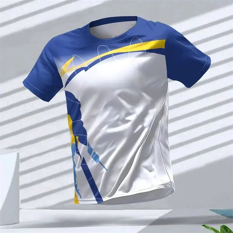 Geometric Graphic 3D Printed Sports T Shirts Summer Casual Running Table Tennis T-shirts Trendy Streetwear Mens Tees Fashion by Dropshipman