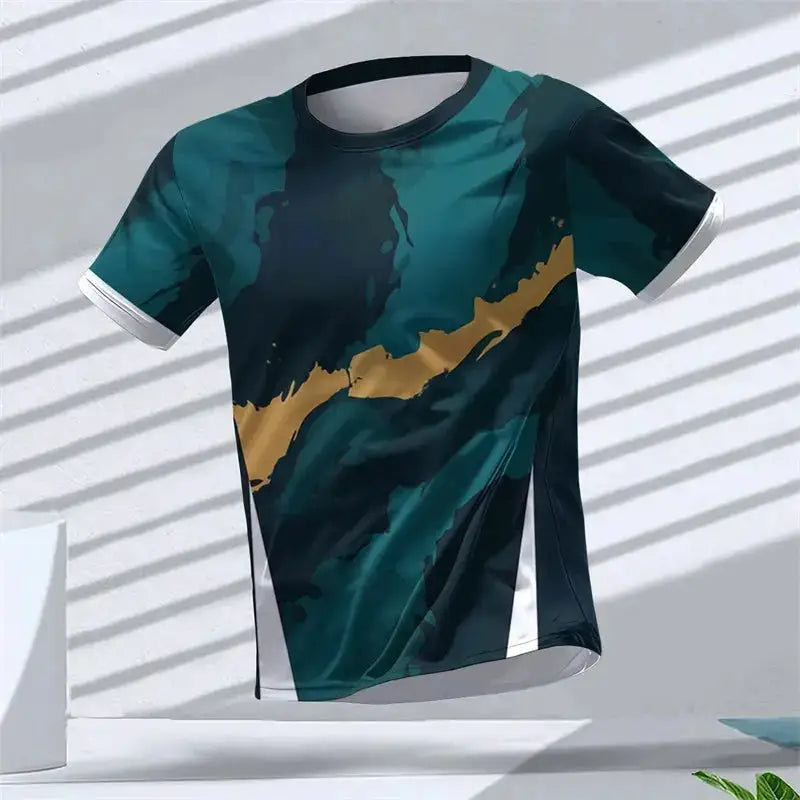 Geometric Graphic 3D Printed Sports T Shirts Summer Casual Running Table Tennis T-shirts Trendy Streetwear Mens Tees Fashion by Dropshipman