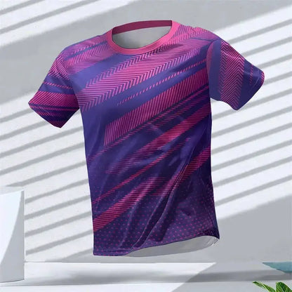 Geometric Graphic 3D Printed Sports T Shirts Summer Casual Running Table Tennis T-shirts Trendy Streetwear Mens Tees Fashion by Dropshipman