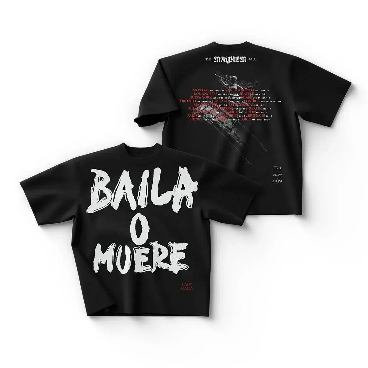 Lady GAGA Graphic T-shirt 2025-2026 Mayhem Ball Tour Balla O Muori Dance or Die T-shirt Oversized Y2k Short Sleeve Male Clothing by Dropshipman