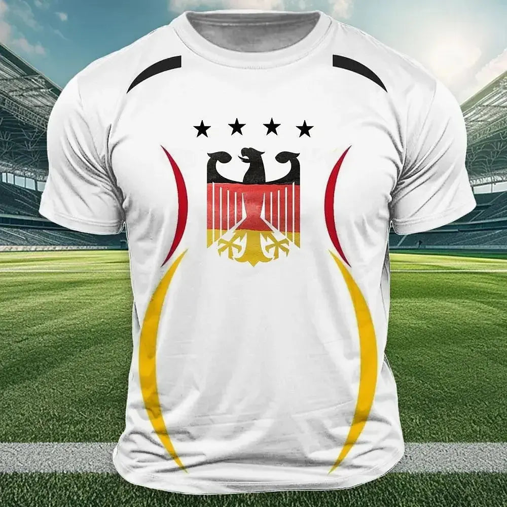 Men's blue 2026 National Flag print T-shirt by SHOPEZRA L.L.C., casual short sleeve sports jersey with O-neck, summer outdoor wear
