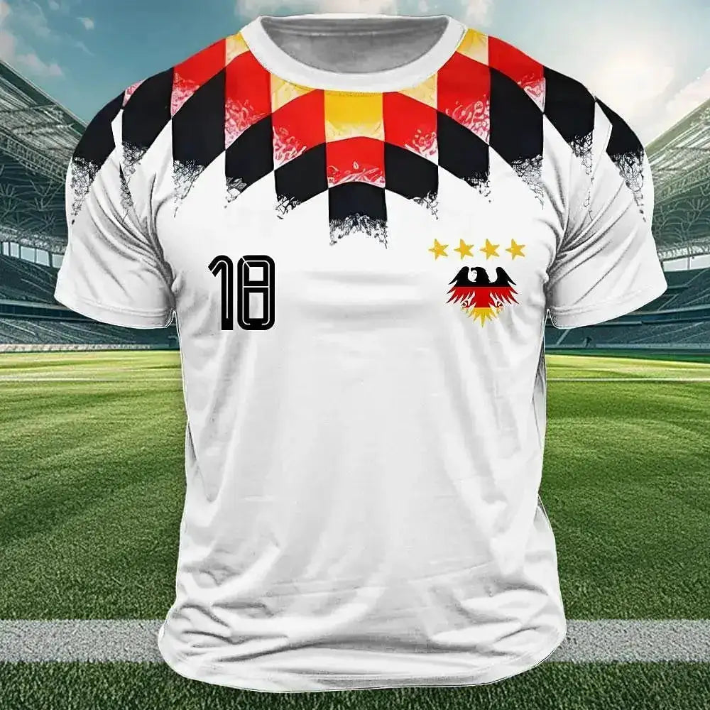 2026 National Flag Print T Shirt For Men Outdoor Jersey Sports Tops Casual O-neck Loose Short Sleeve Summer Deutschland Tees by Dropshipman