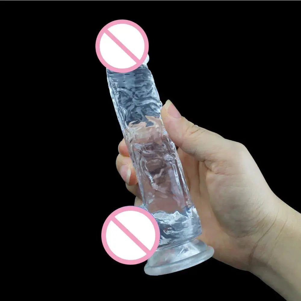 Realistic adult dildo with suction cup for vaginal and anal masturbation, designed for women and couples.