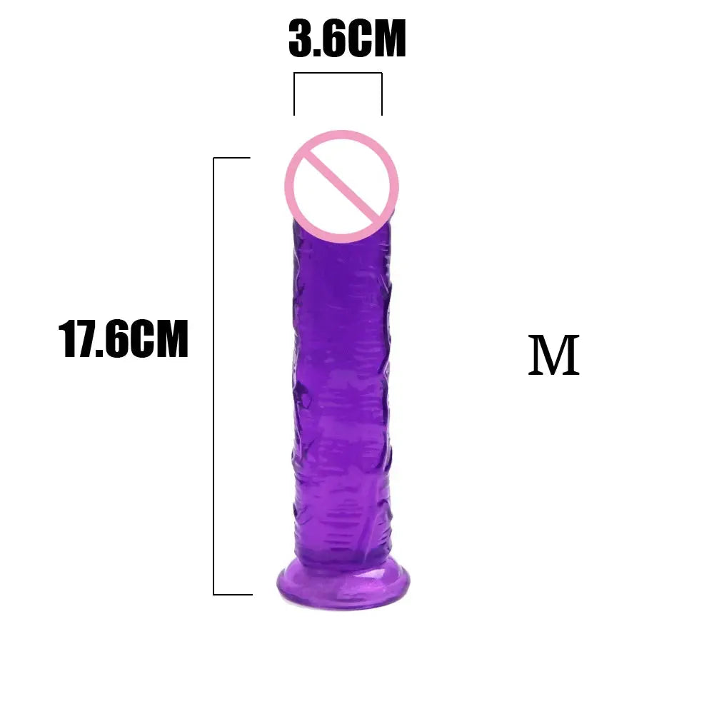 Realistic glass anal plug and strap-on dildo for women, featuring detailed design and 18-inch size, from SHOPEZRA L.L.C.