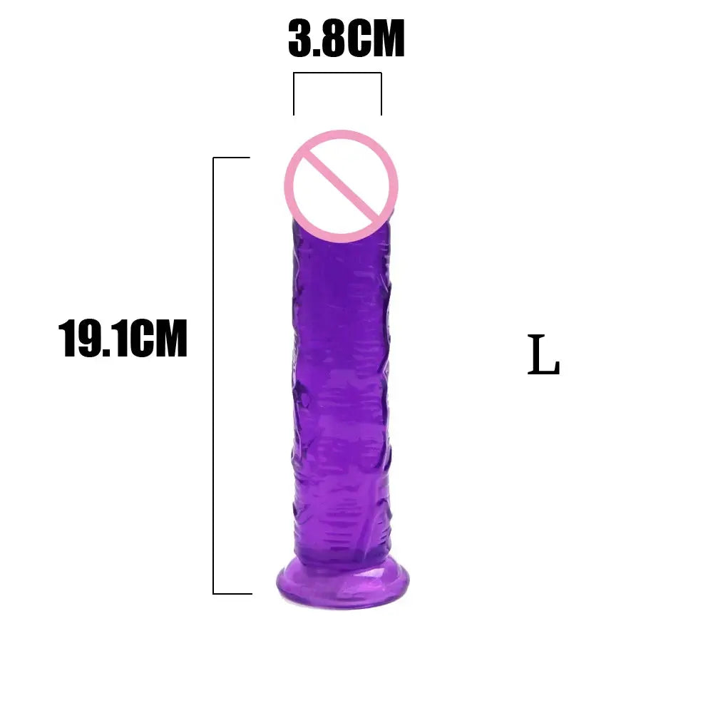 Realistic glass anal plug and strap-on dildo for women, featuring detailed design and 18-inch length for adult pleasure.