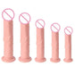Realistic dildo sex toy for women with skin-like texture, large size, suction cup base, suitable for vaginal and anal use.