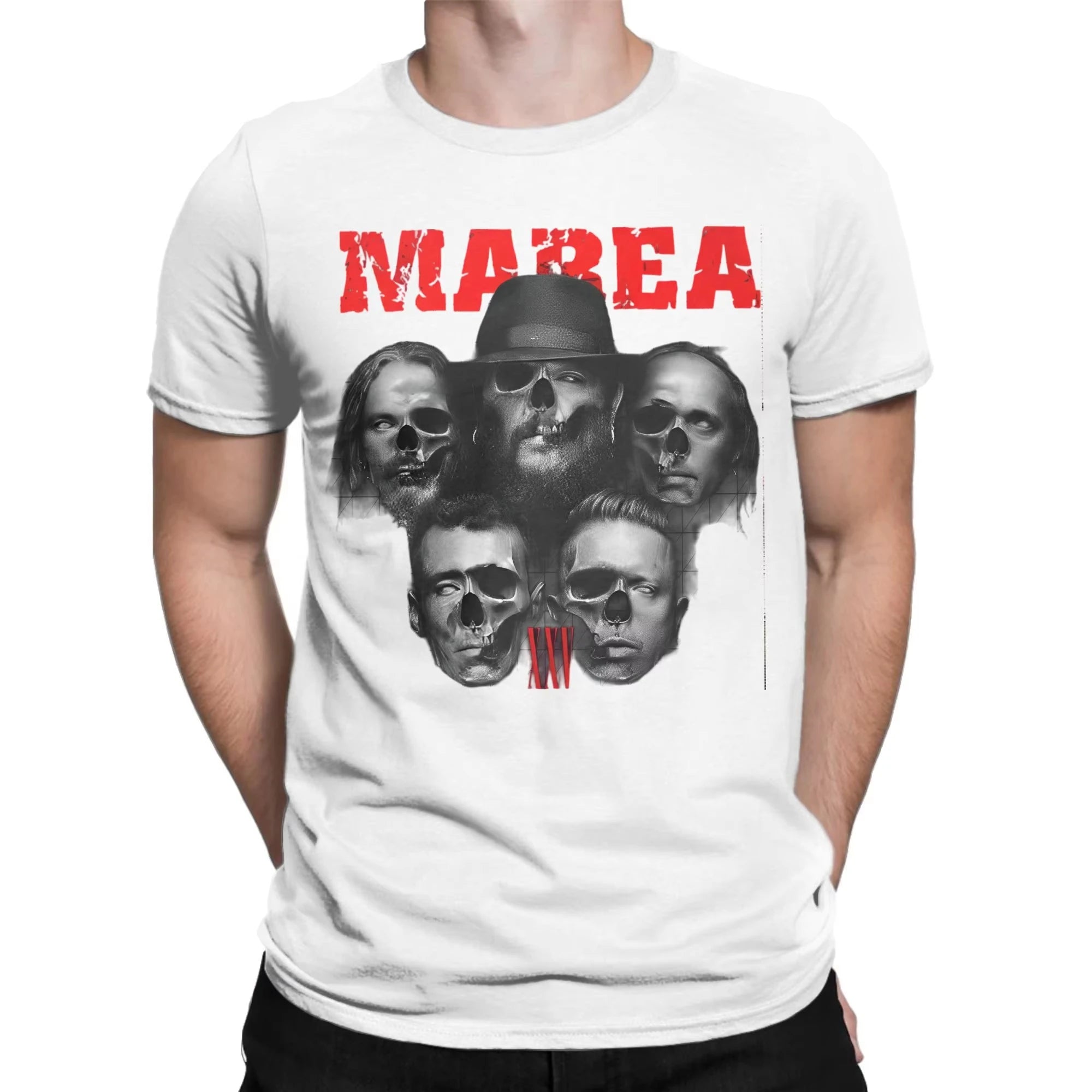 2026 Marea Band Rock Art T-shirt by SHOPEZRA L.L.C. men's and women's short sleeve crew neck tee with summer design.