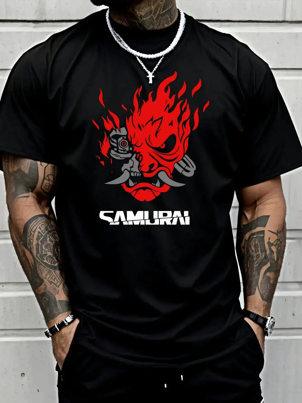 Samurai Hip-hop Trend Print 100% Cotton Men Woment T-shirt Summer Autumn Daily Outdoor Sports Casual Loose Street Short Sleeve by Dropshipman
