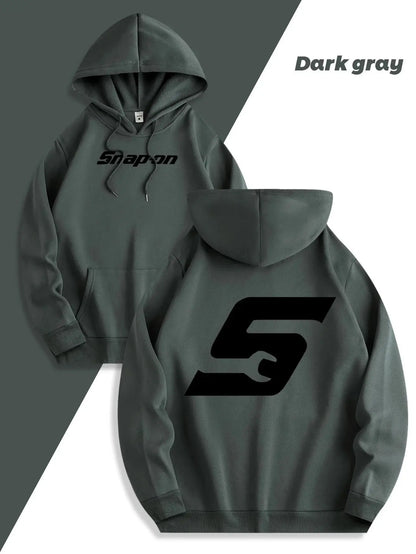 2025 Red Snapon Hooded Sweatshirt Casual Long Sleeve Pullover100_ Polyester Knit Fabric All-Season Warm Hoodie with Drawstring SHOPEZRA L.L.C.