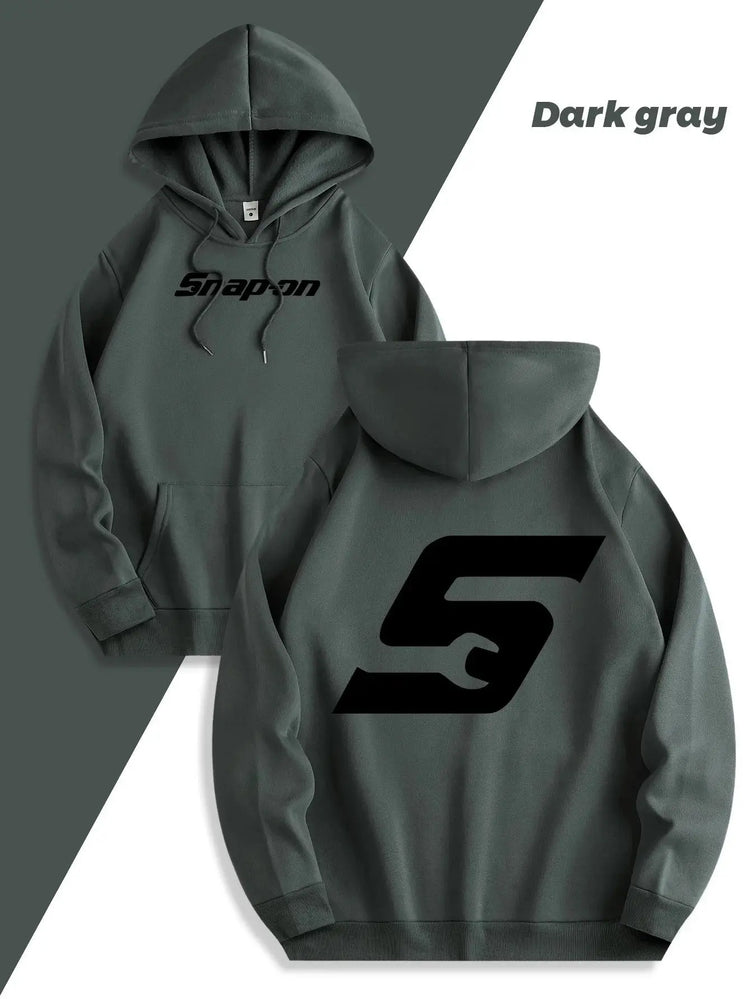 2025 Red Snapon Hooded Sweatshirt Casual Long Sleeve Pullover100_ Polyester Knit Fabric All-Season Warm Hoodie with Drawstring SHOPEZRA L.L.C.