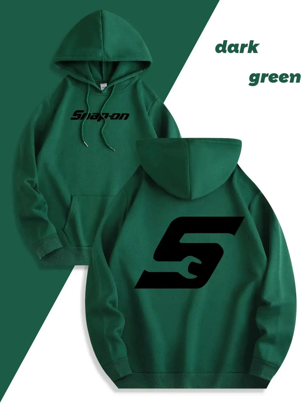 2025 Red Snapon Hooded Sweatshirt Casual Long Sleeve Pullover100_ Polyester Knit Fabric All-Season Warm Hoodie with Drawstring by Dropshipman
