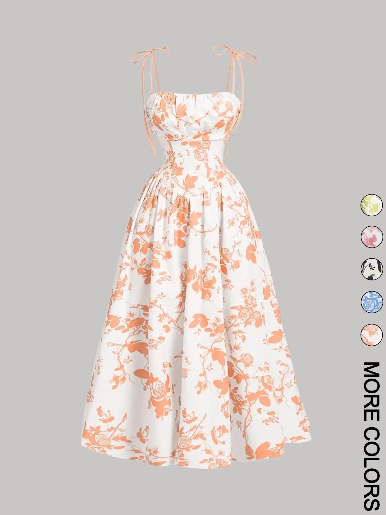 Yellow floral printed sling dress for women, perfect for summer and spring occasions, by SHOPEZRA L.L.C.