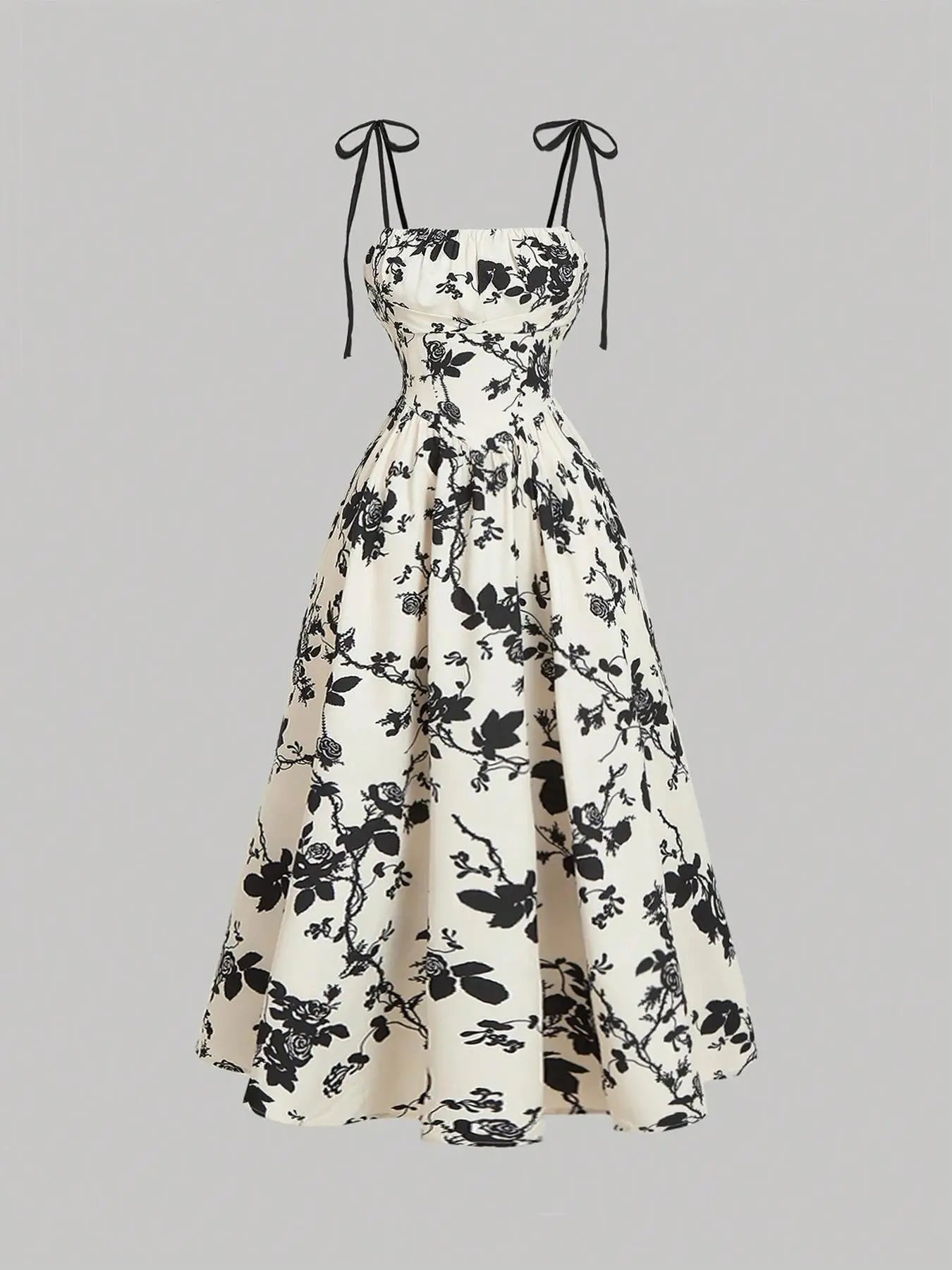 Yellow floral printed women's sling dress by SHOPEZRA L.L.C., perfect for summer sun, spring, and homecoming occasions.