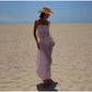 Women Pant Set Sheer Layers Spaghetti Strap Backless Lace Top Straps Solid Loose Straight Elastic Hem Fashion Beach Chic Suits SHOPEZRA L.L.C.