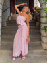 Women Pant Set Sheer Layers Spaghetti Strap Backless Lace Top Straps Solid Loose Straight Elastic Hem Fashion Beach Chic Suits by Dropshipman