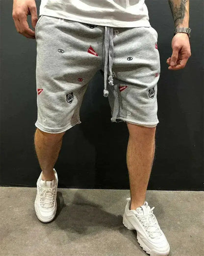 Spring Summer Mens Cotton loose Shorts Streetwear Bodybuilding Embroidered casual Short pants Jogger sports Tiger head Shorts by Dropshipman
