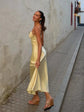 Satin Sexy Lace Spliced Maix Sling Dress Women Sleeveless Backless Yellow Vacation Vestidos 2026 Fashion Summer Lady Dresses﻿ SHOPEZRA L.L.C.