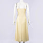 Satin Sexy Lace Spliced Maix Sling Dress Women Sleeveless Backless Yellow Vacation Vestidos 2026 Fashion Summer Lady Dresses﻿ SHOPEZRA L.L.C.