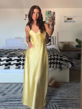 Satin Sexy Lace Spliced Maix Sling Dress Women Sleeveless Backless Yellow Vacation Vestidos 2026 Fashion Summer Lady Dresses﻿ SHOPEZRA L.L.C.