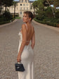 Satin Sexy Lace Spliced Maix Sling Dress Women Sleeveless Backless Yellow Vacation Vestidos 2026 Fashion Summer Lady Dresses﻿ SHOPEZRA L.L.C.