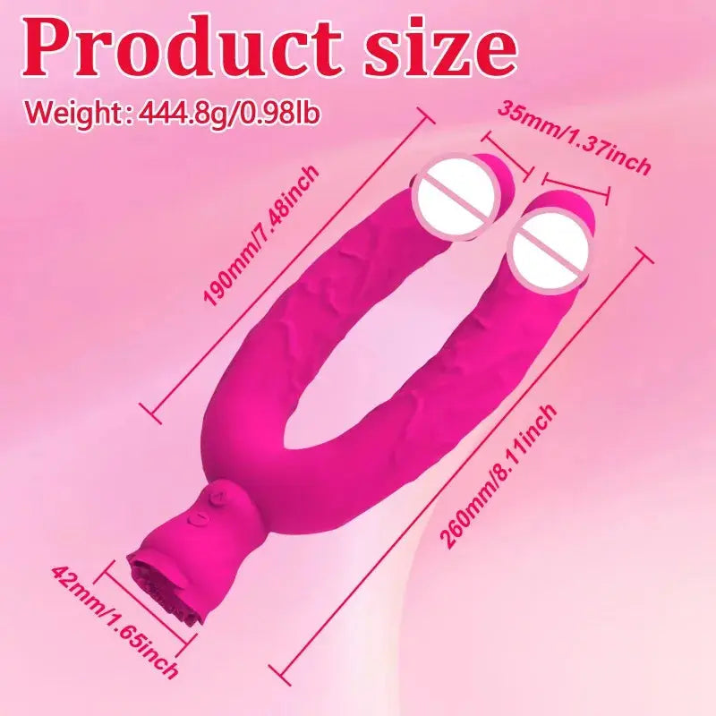 Realistic double-ended dildo from SHOPEZRA L.L.C. with flexible, vibrating design for G-spot and anal stimulation.