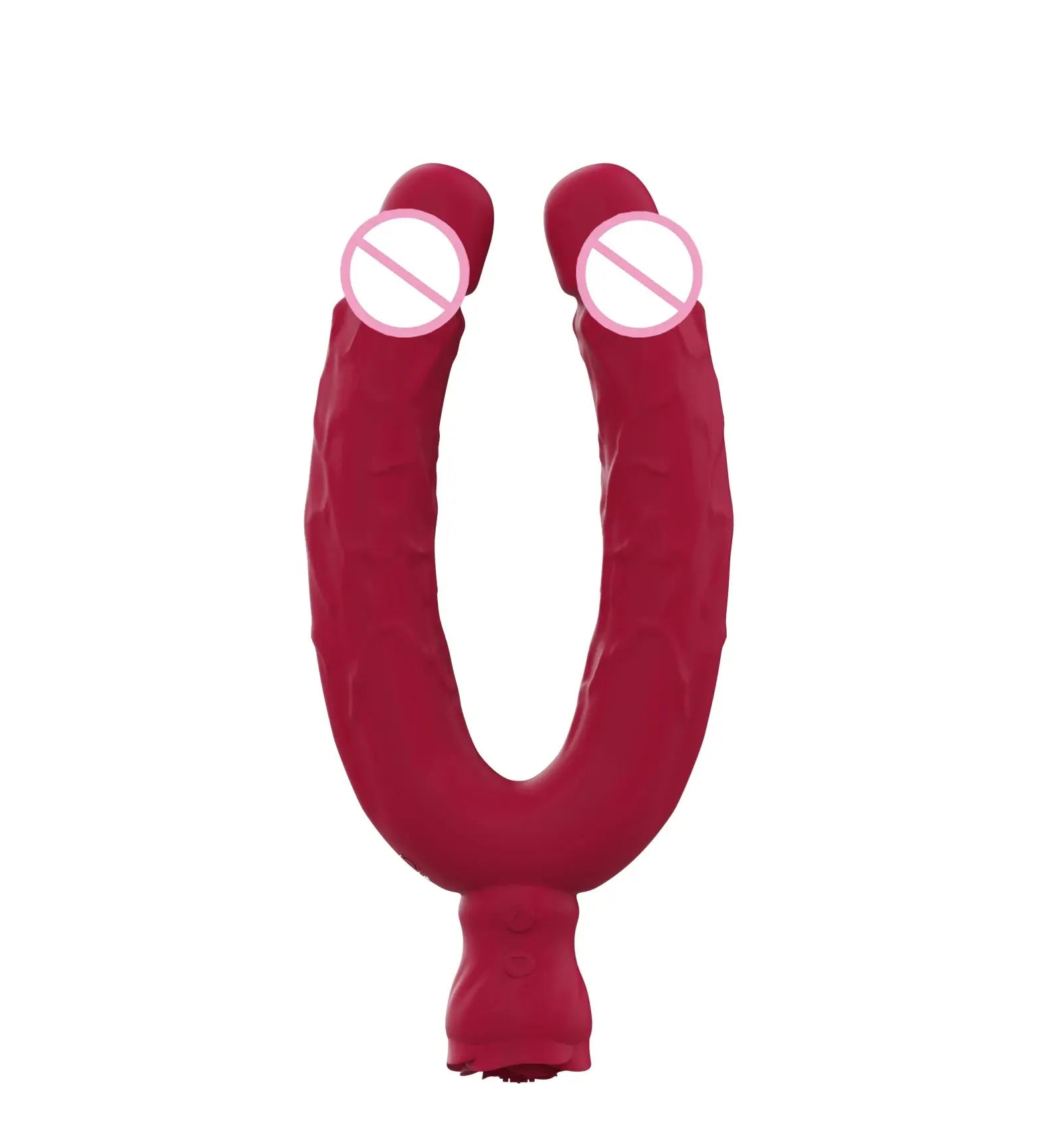 Double-ended realistic dildo by SHOPEZRA L.L.C., flexible vibrating sex toy for G-spot, anal, and lesbian play, detailed and lifelike.