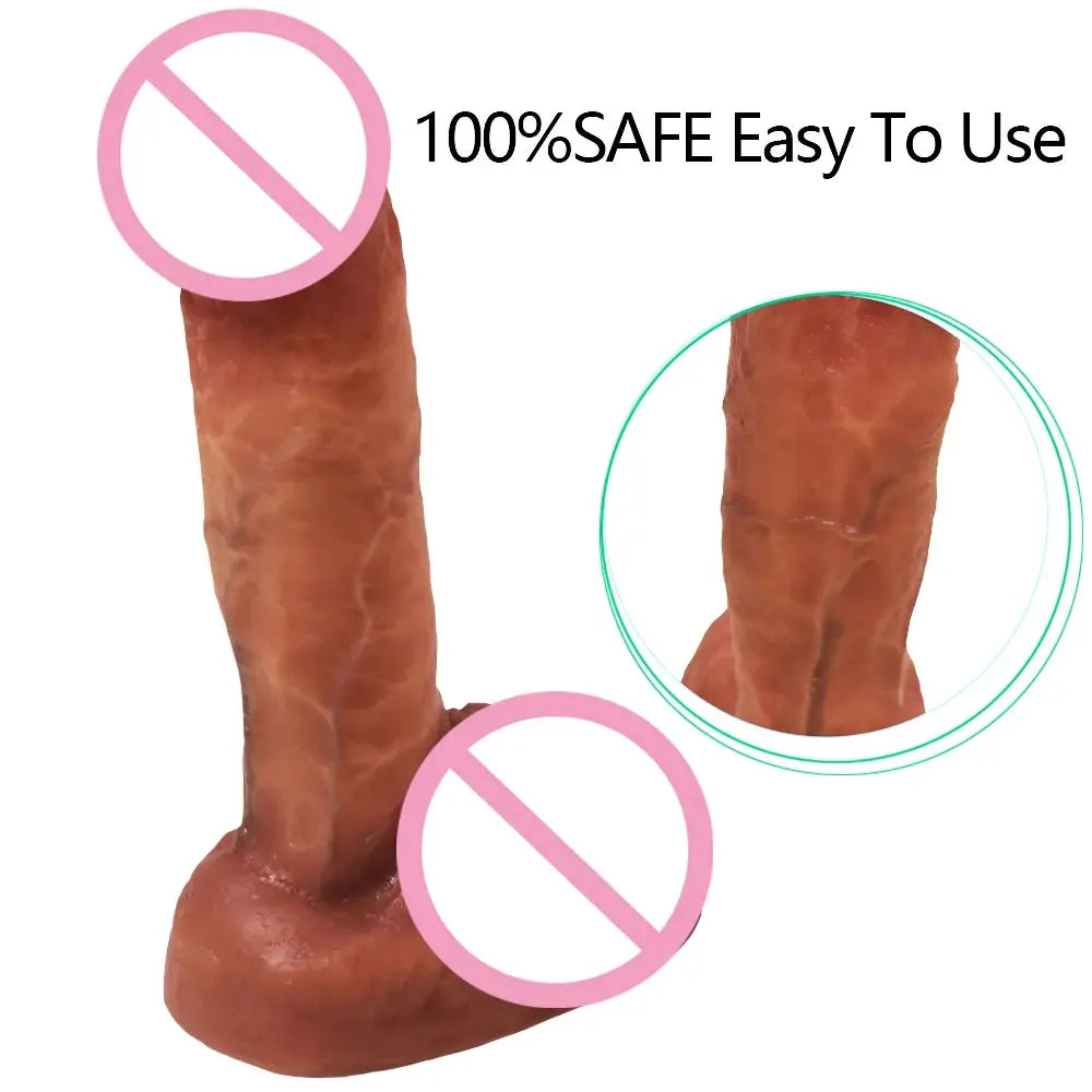 7.5-inch liquid silicone dildo with strong suction cup, veiny texture, G-spot design, suitable for women beginners, SHOPEZRA L.L.C.