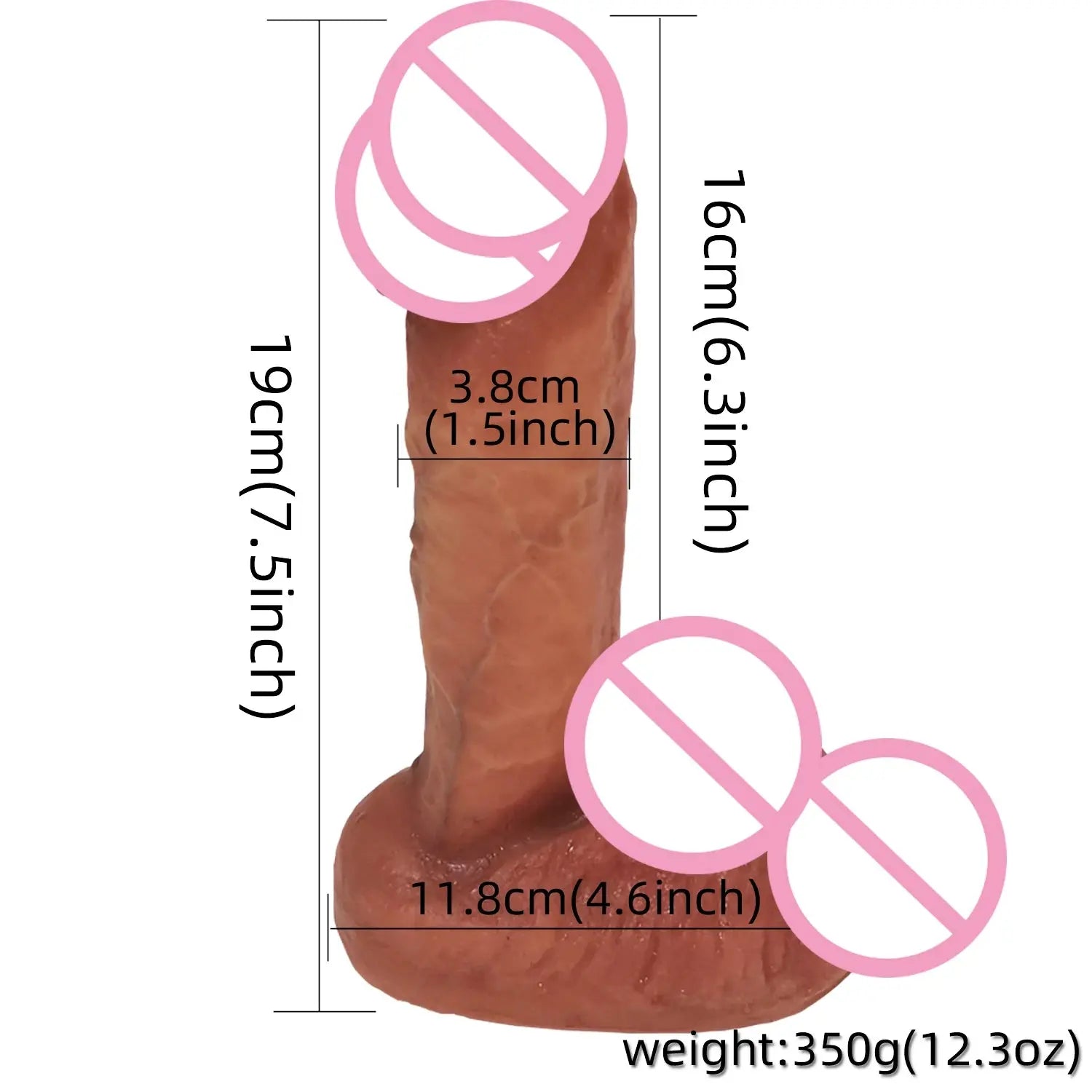 7.5-inch liquid silicone dildo with strong suction cup, veiny texture, and G-spot design for women, ideal for beginners.