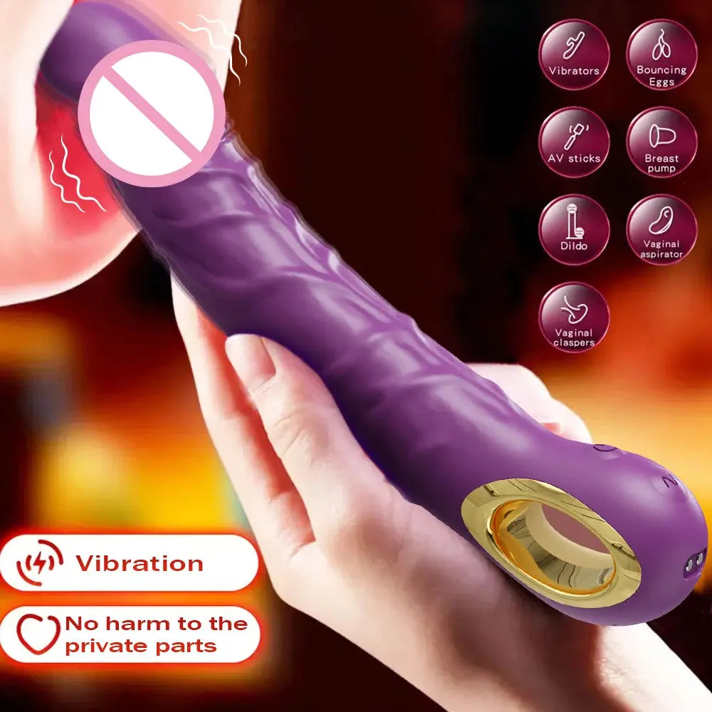 SHOPEZRA L.L.C. dildo vibrator for women, G-spot and clitoral stimulator, featuring realistic design and multiple stimulation points.