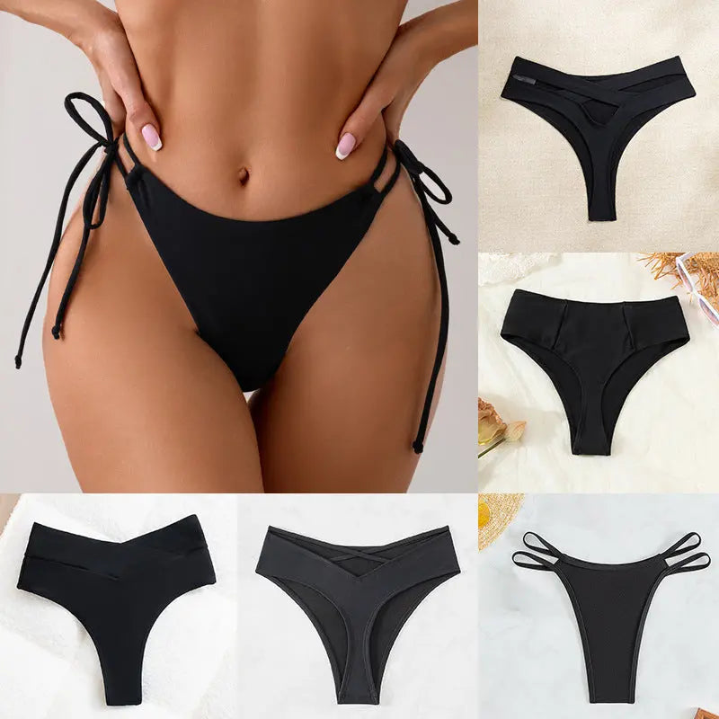 Solid color quick-dry women's bikini swim shorts from SHOPEZRA L.L.C., featuring a sexy design and cross-border European and American style.