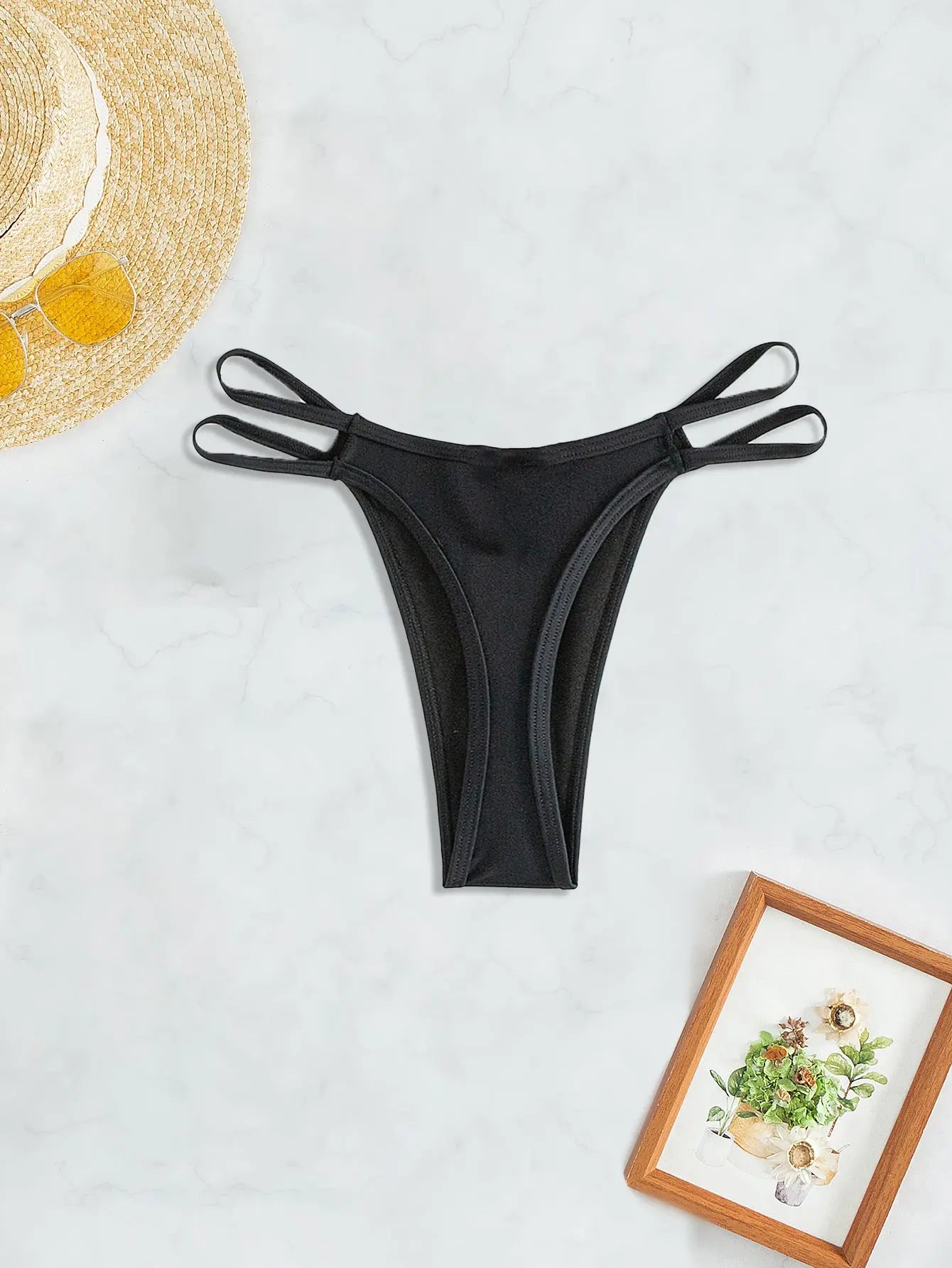 Shopezra L.L.C. women's quick-dry solid color bikini swim shorts, featuring a sexy design and cross-border European and American style.