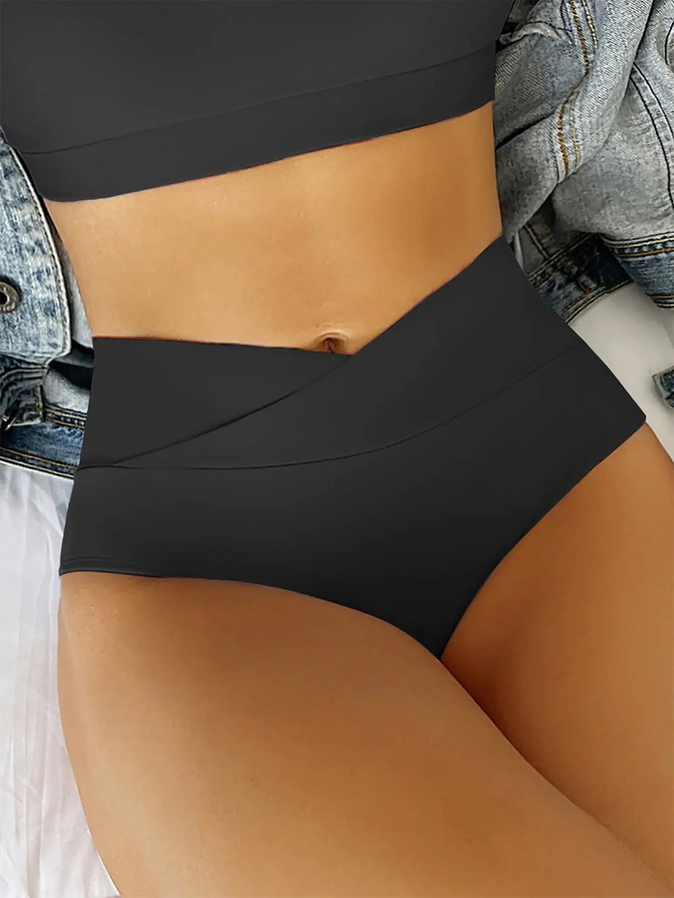 Solid color quick-dry women's bikini swim shorts from SHOPEZRA L.L.C., featuring a sexy design for beachwear and swimming.