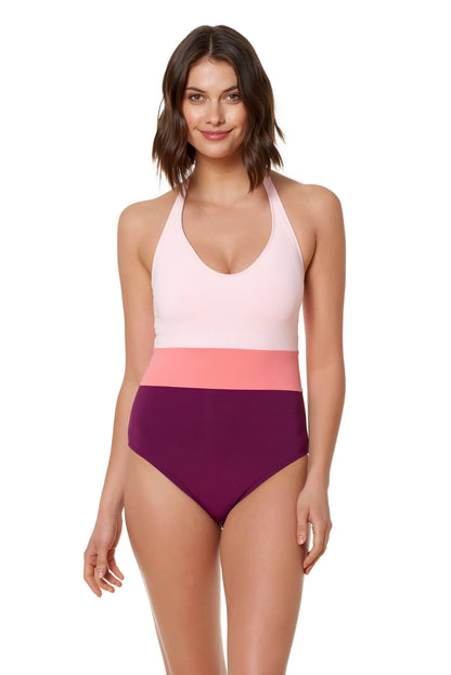 Bleu by Rod Beattie Colorblocked One Piece Swimsuit Women&