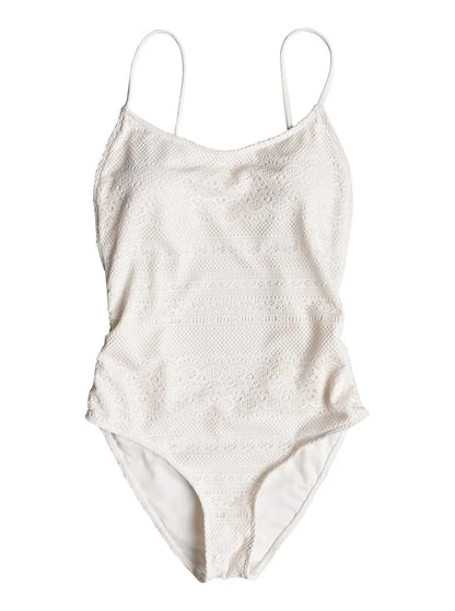 Roxy Womens Surf Memory One Piece Swimsuit, Marshmallow, Large