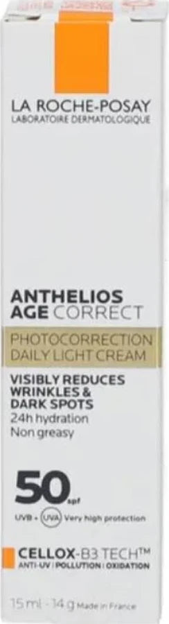 La Roche-Posay Anthelios Age Correct SPF 50: Anti-Wrinkle Face Sunscreen for Sensitive Skin - High Sun Protection &amp; Youthful Skin