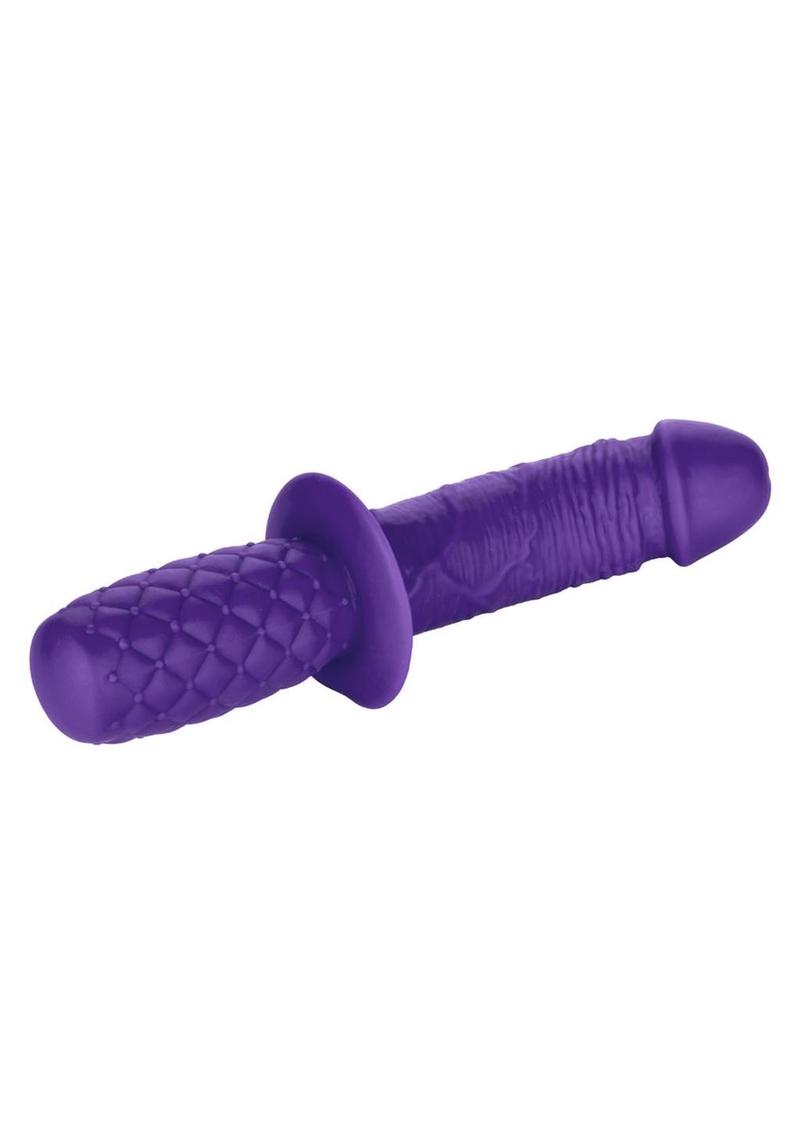 Silicone Grip Thruster Curved Silicone Dildo