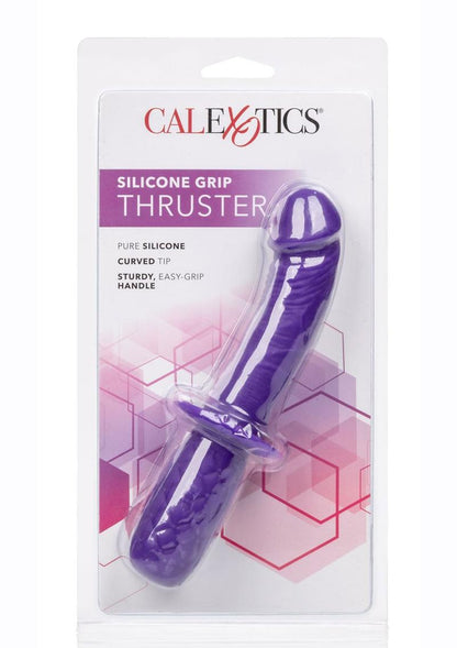 Silicone Grip Thruster Curved Silicone Dildo