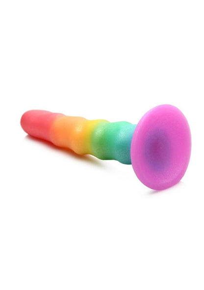 Simply Sweet Zigzag Rainbow Vibrant Playful Dildo