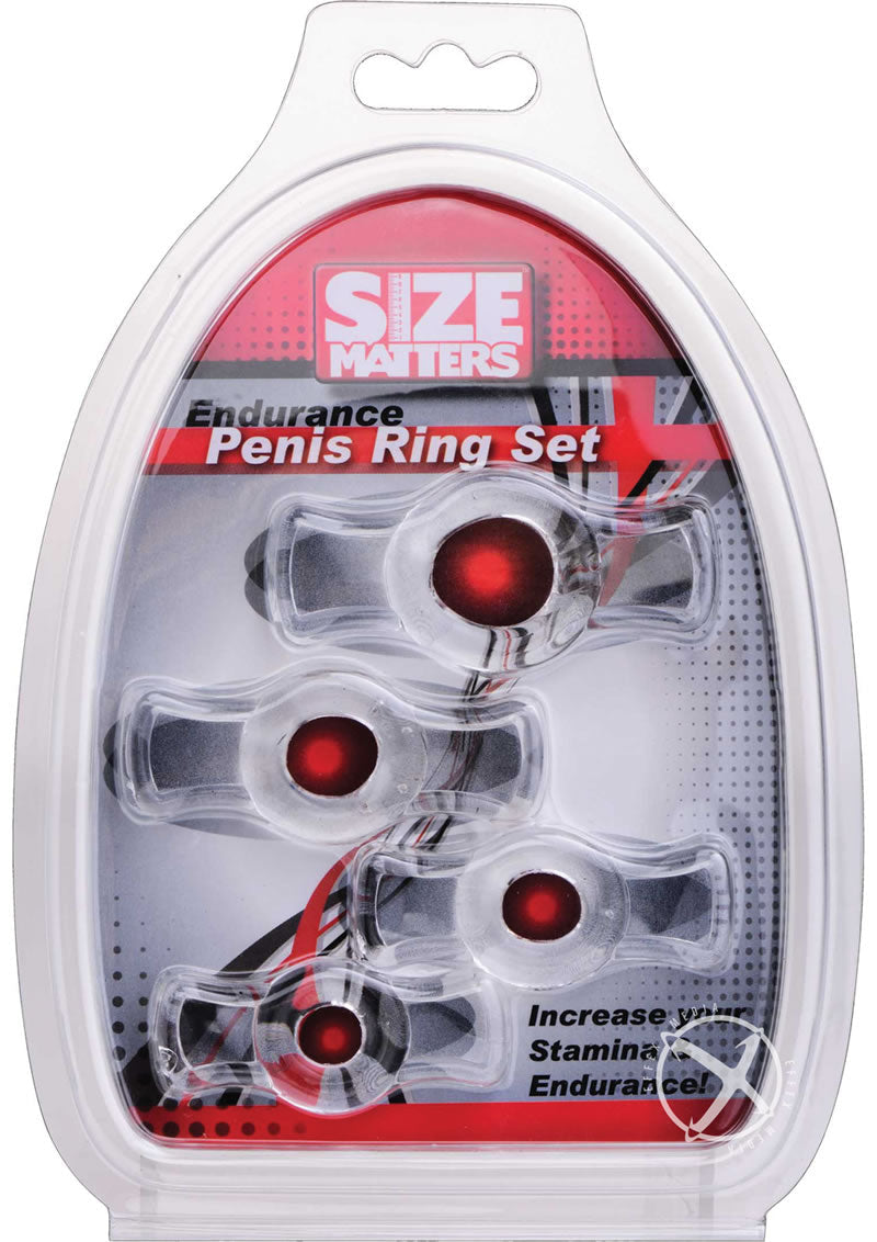 Size Matters Endurance Clear 4-Ring Penis Ring Set
