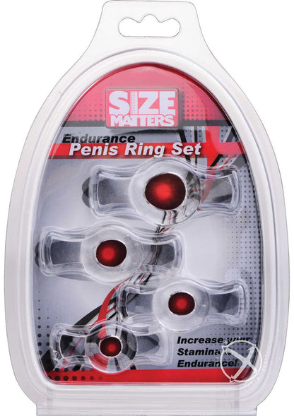 Size Matters Endurance Clear 4-Ring Penis Ring Set