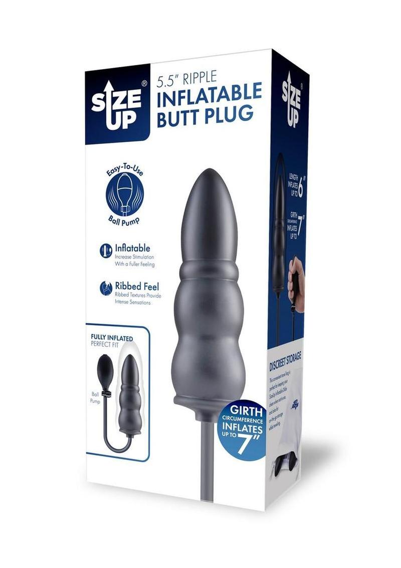 Size Up Silicone Ripple Inflatable Butt Plug