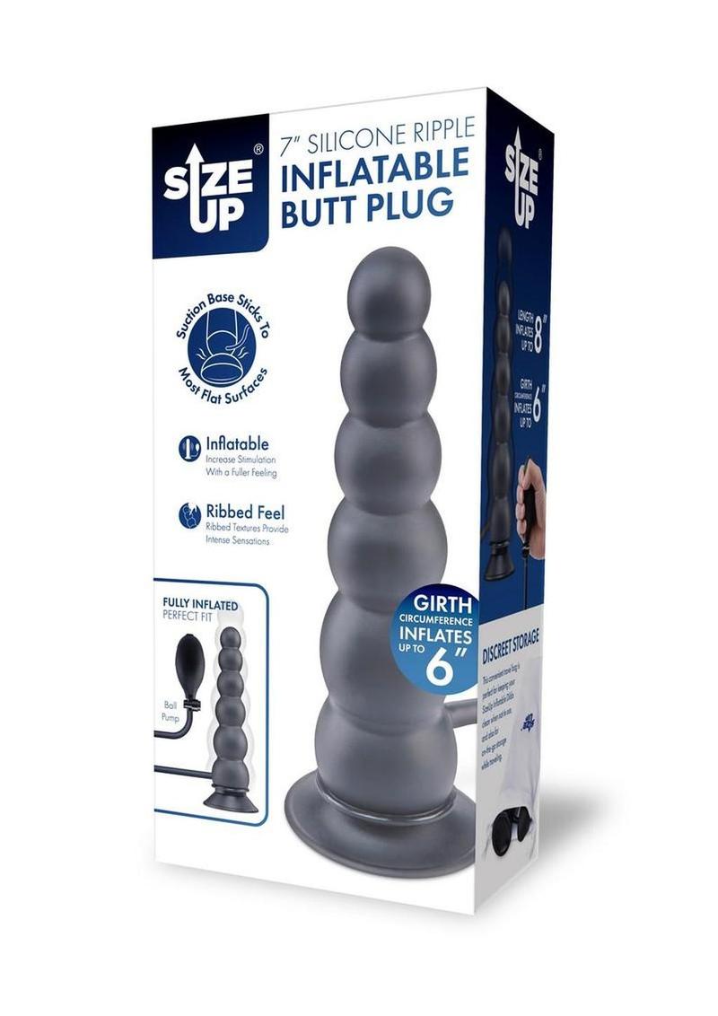 Size Up Silicone Ripple Inflatable Butt Plug