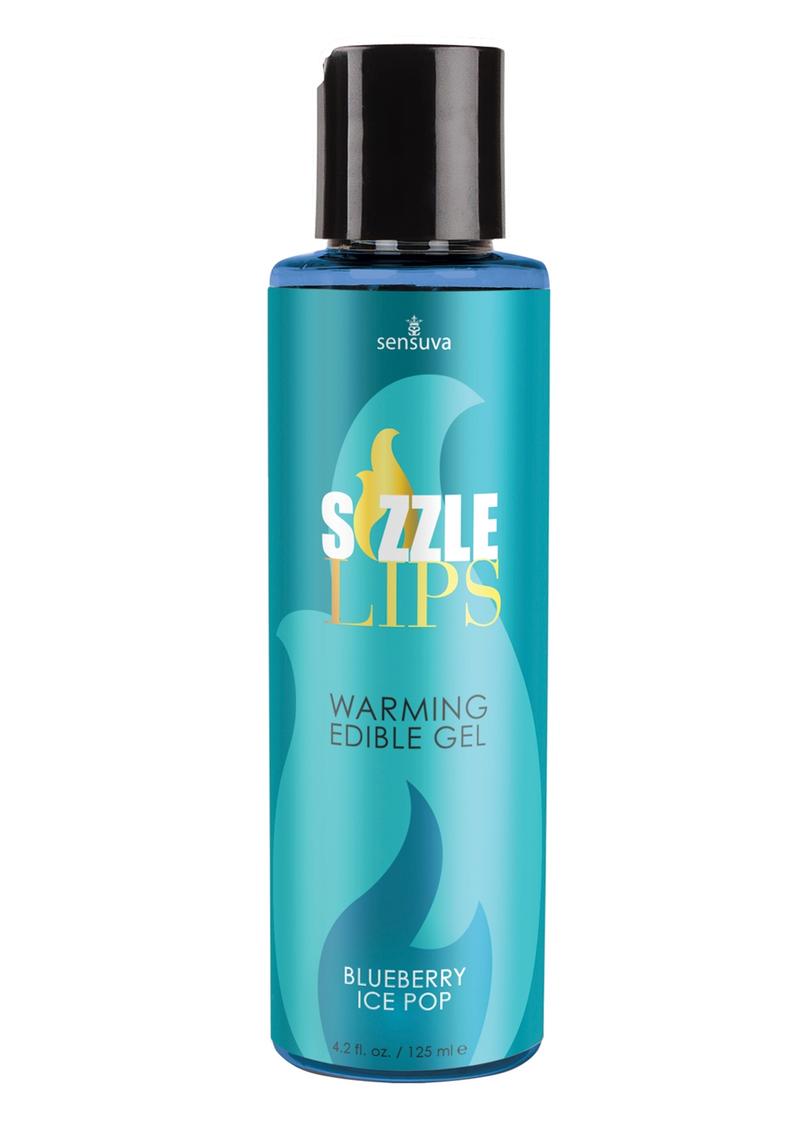 Sensuva Sizzle Lips Blueberry Ice Pop Warming Edible Gel